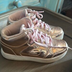 Skechers Gold and Pink High-Top Sneakers